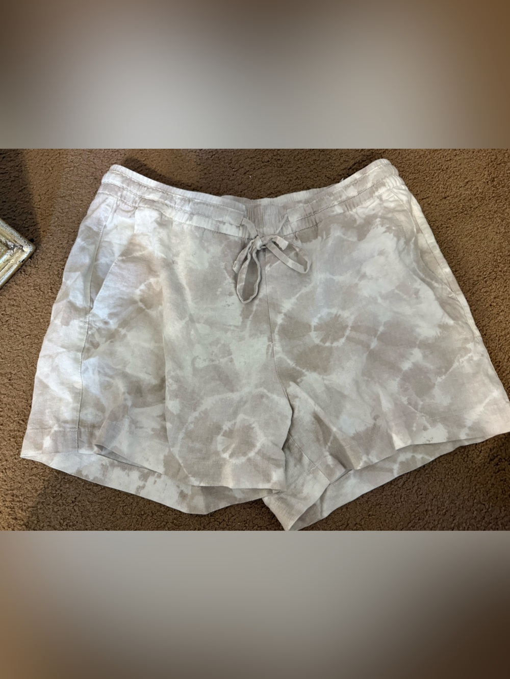 Old Navy Light Beige Tie-Dye Shorts